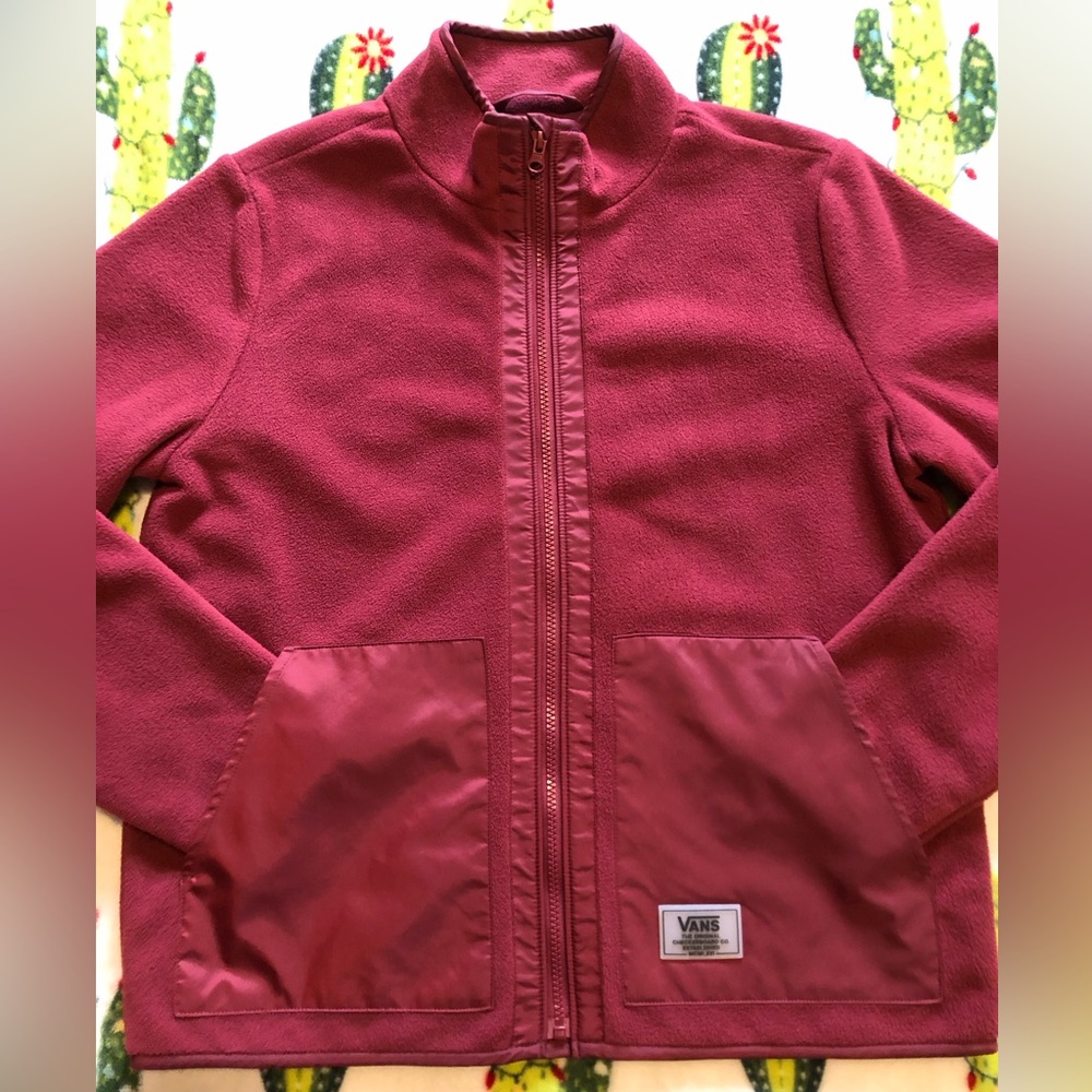 Vans Tommy Burgundy Fleece Zip Jacket - Picture 2 of 11